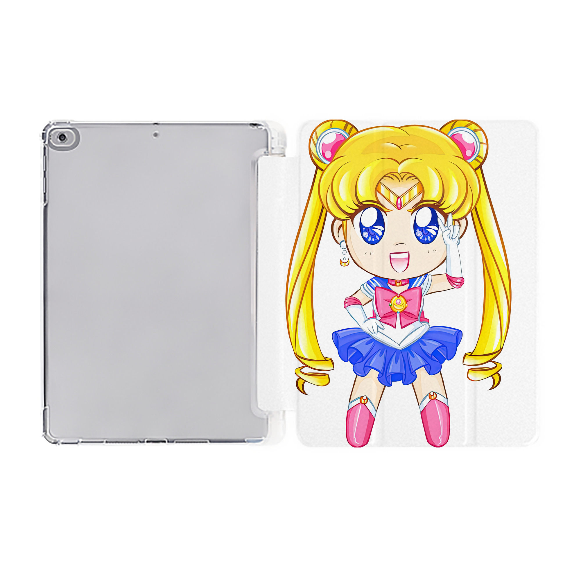 （画像用） 美少女戦士セーラームーン 月野 うさぎ つきの うさぎ Sailor Moon Tsukino Usagi IPad ケース ペン収納付き 三つ折りスタンド PUレザー×シリコン 対応機種9.5/10.5/10.9インチ